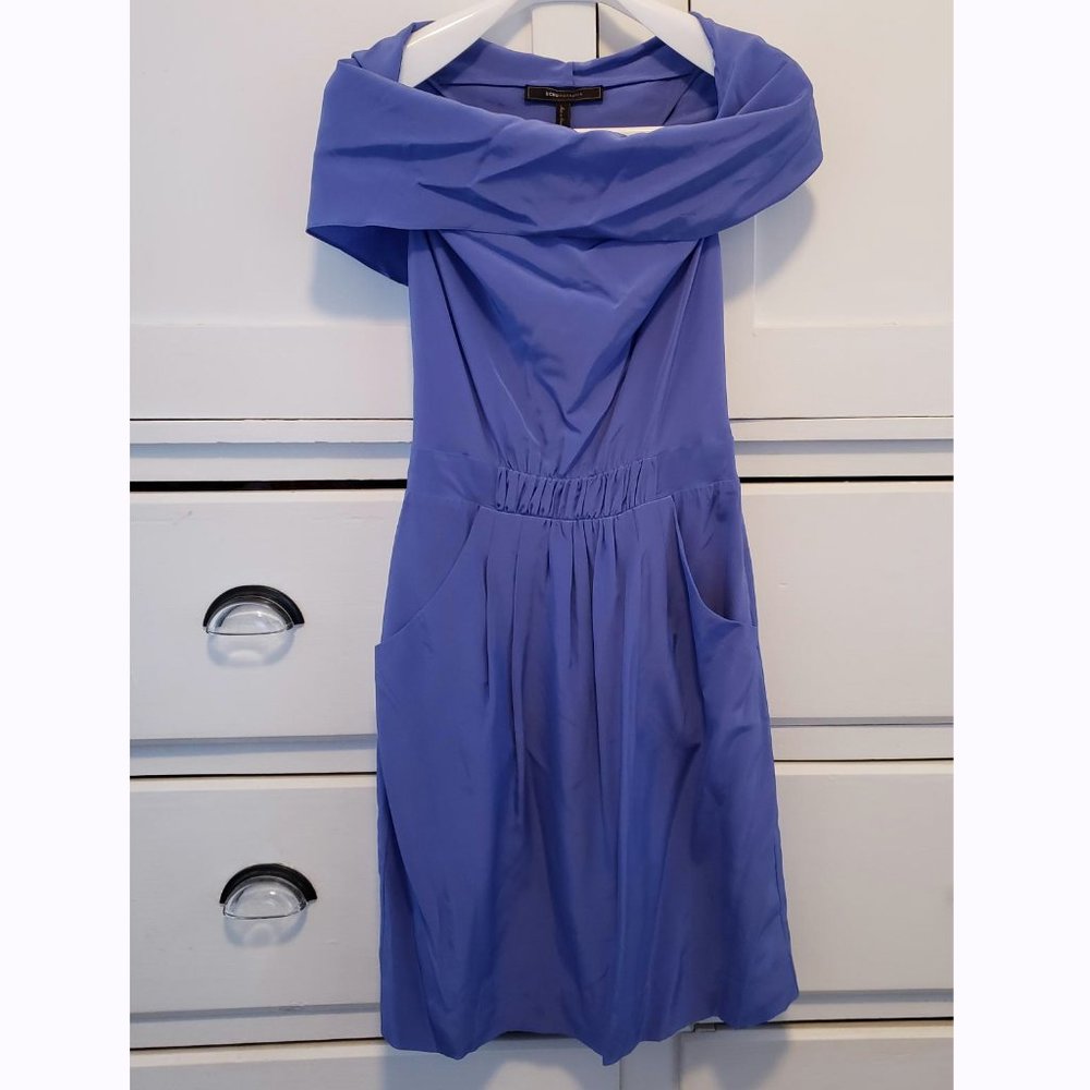 NWOT BCBGMaxAzria Hydrangea Blue 100% Silk Dress